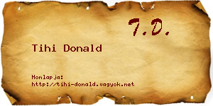 Tihi Donald névjegykártya
